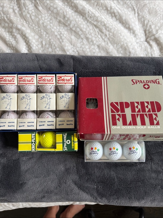 Spalding Other - Vintage Spalding and Federals White and yellow Golf Ball Lot w/ birthday set